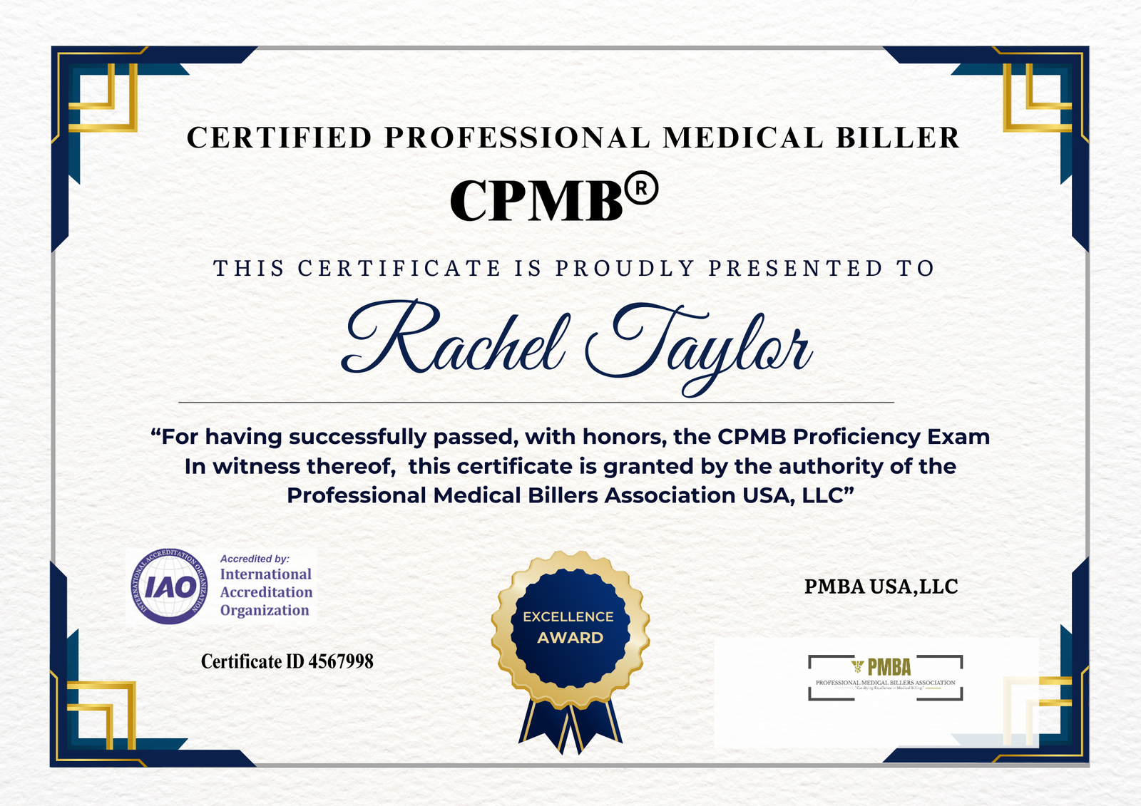 Certified Professional Medical Biller - CPMB