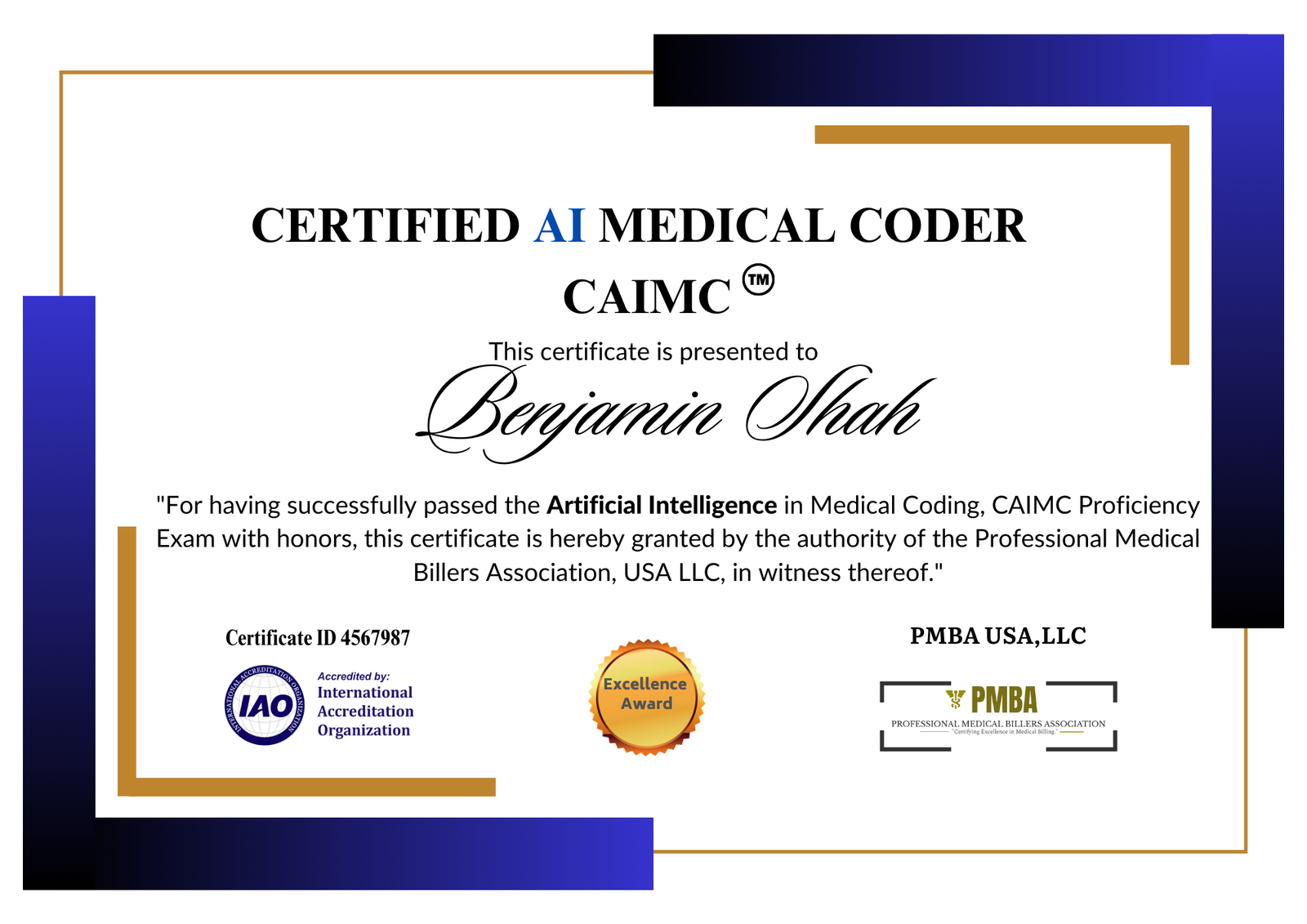 CAIMC Certificate